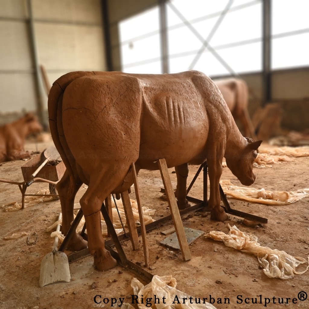 clay mold of Cow Statue