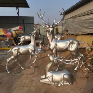 deer herd statue with different postures